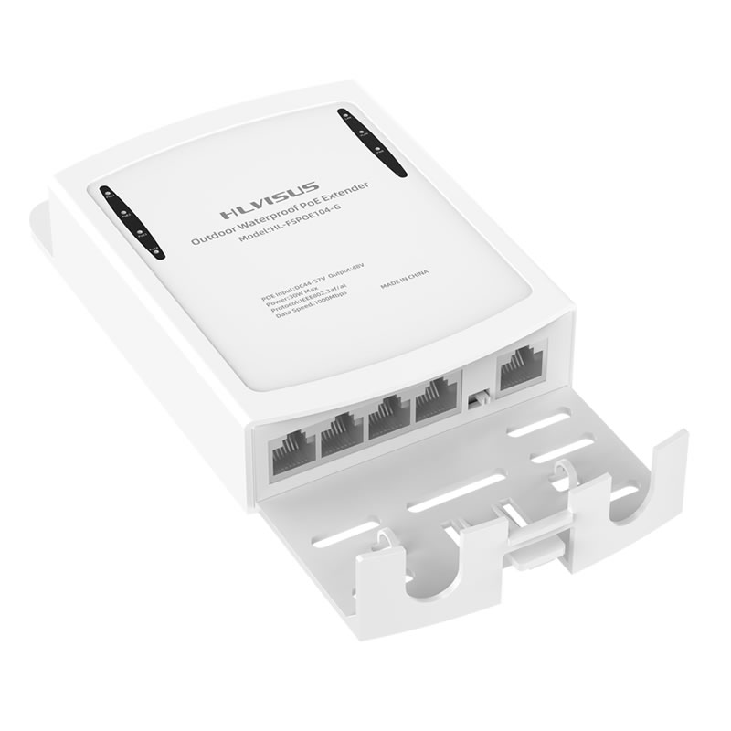 Poe+ 4 Port Outdoor waterproof IP65 Gigabit POE Extender Repeater 1 IN 4 OUT 48V/30W 1000Mbps 200meter HL-FSPOE104-G/HL-EFSPOE104-G