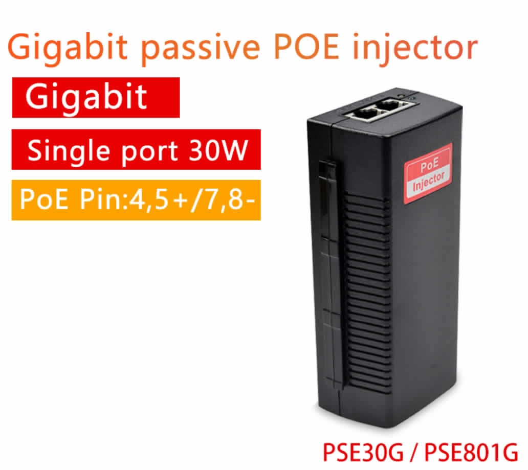 PSE30G/PSE801G Gigabit 30W PoE+ Injector Gigabit IEEE 802.3A
