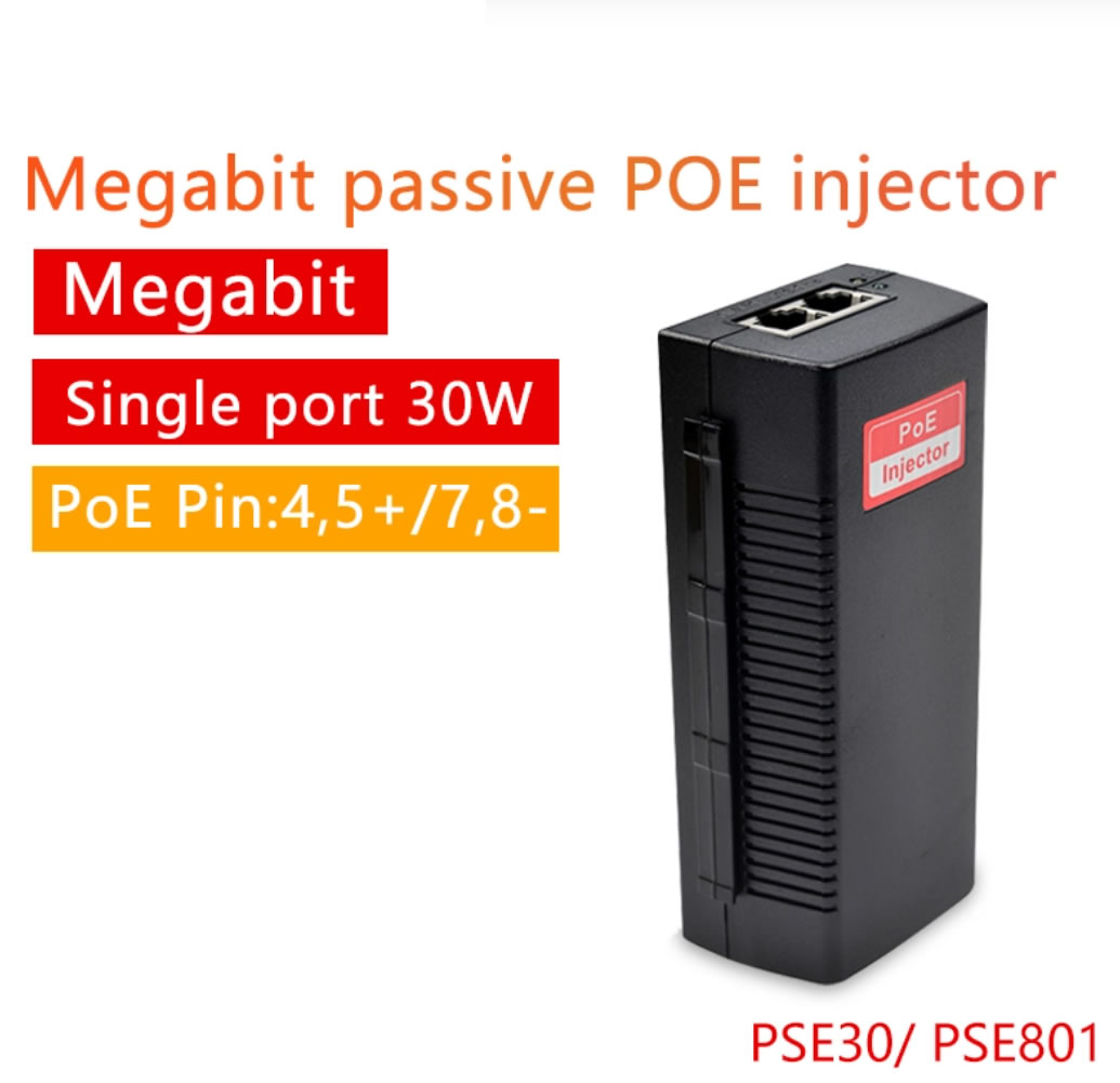PSE30/PSE801 100Mbps 30W PoE Injector