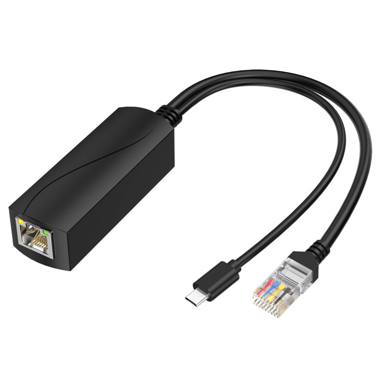 HL-PD0502G 48V TO 5V2.4A Ethernet Industrial Gigabit PoE+ Splitter Power 802.3aF/AT 12W Wide Temperature MICRO USB/TYPE C