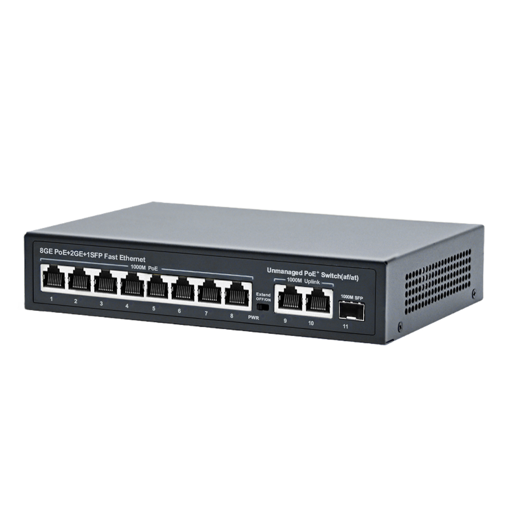 120W VLAN POE Switch with 8 Network Ports 10/100Mbps POE Swi
