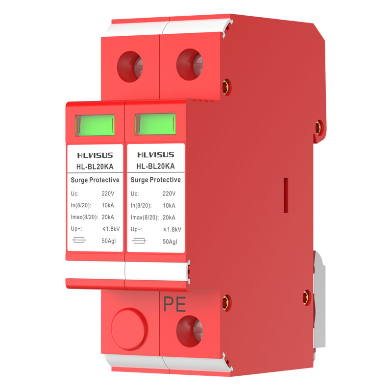 HL-BL20KA 2P/220V20KA Single-Phase Security Protection Surge Protector Real-Time Failure Alert Nominal ≤2.2kV ≤25ns Response AC220V-385V