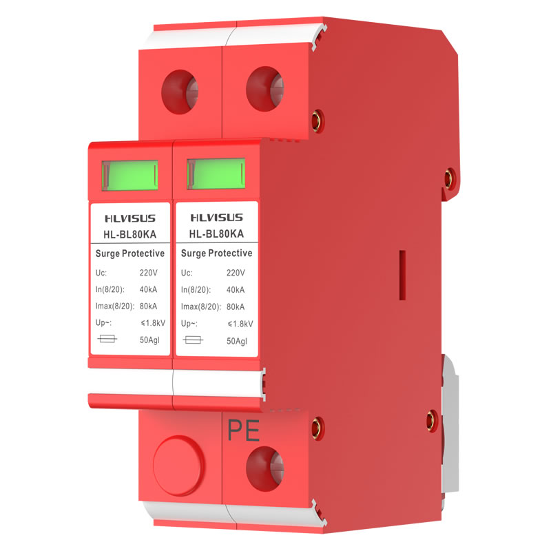 HL-BL80KA 2P/220V80KA SINGLE-PHASE SECURITY PROTECTION SURGE PROTECTOR REAL-TIME FAILURE ALERT NOMINAL ≤2.2KV ≤25NS RESPONSE AC220V-385V