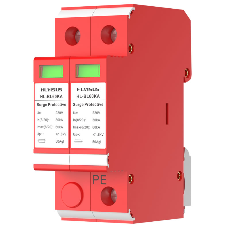 HL-BL60KA 2P/220V60KA SINGLE-PHASE SECURITY PROTECTION SURGE PROTECTOR REAL-TIME FAILURE ALERT NOMINAL ≤2.2KV ≤25NS RESPONSE AC220V-385V